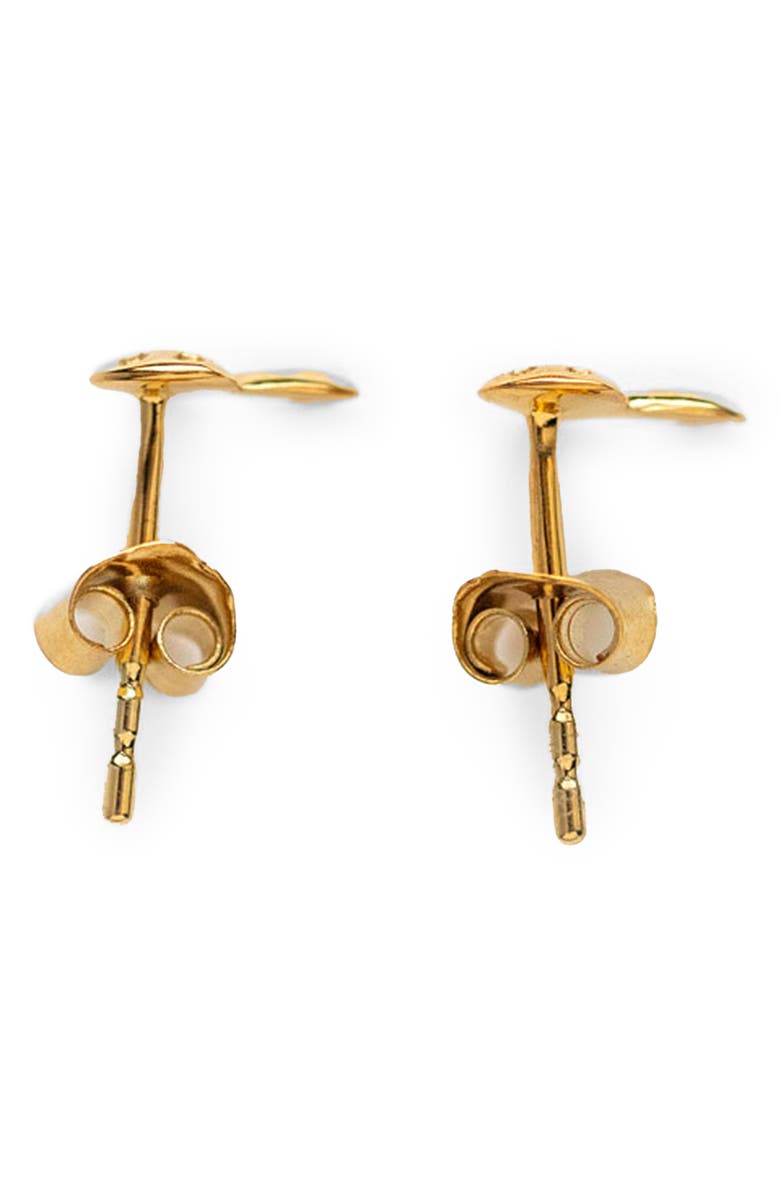 Local Eclectic Solid 9K Gold Mushroom Stud Earrings, Alternate, color, Gold