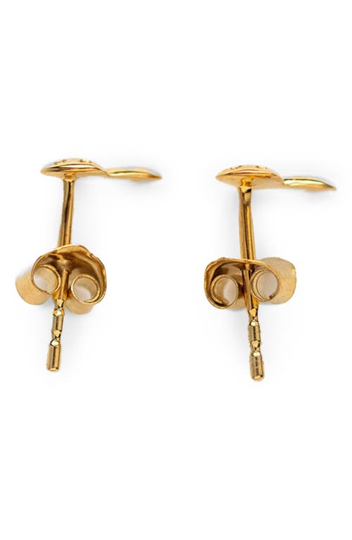 Local Eclectic Mushroom Stud Earrings In Gold