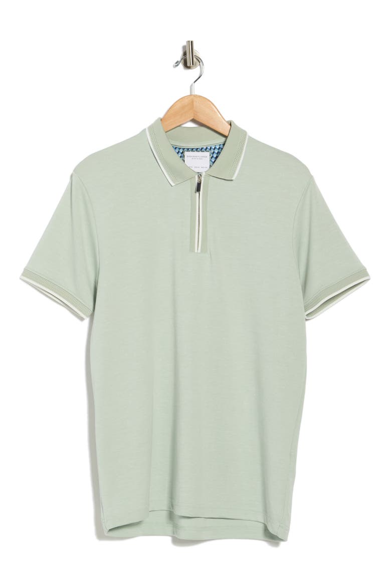 Contrast Tipping Polo, Alternate, color, GREEN