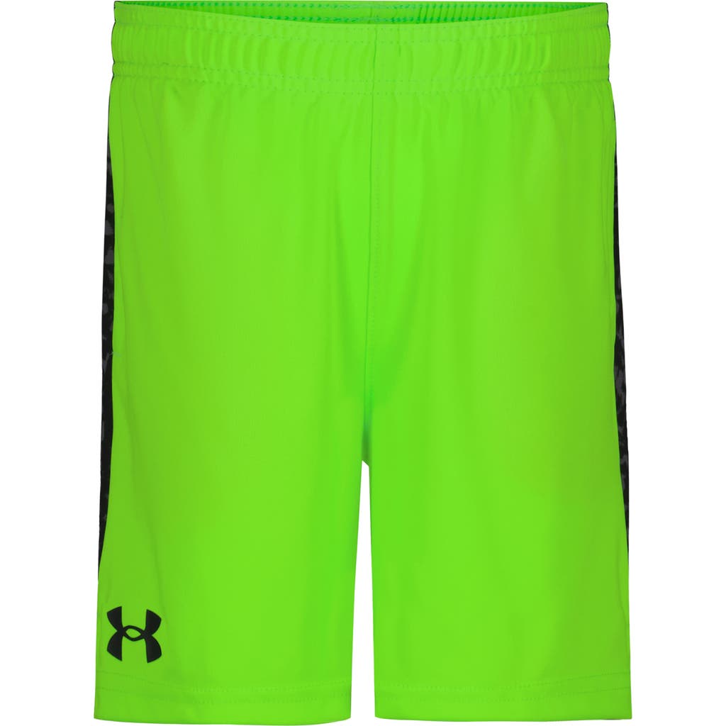 Under Armour Kids' Ua Tech™ Blocked Print Shorts In Hyper Green