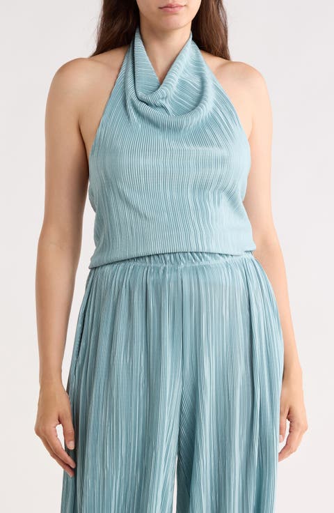 Plisse Halter Top