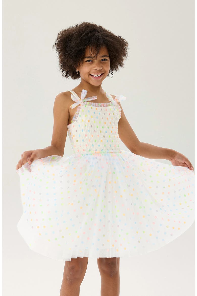 Kids' Wishes Tulle Dress, Alternate, color, CREAM