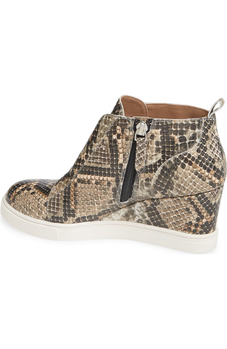 Linea Paolo Felicia III Wedge Sneaker, Alternate, color, White/ Black/ Brown Leather