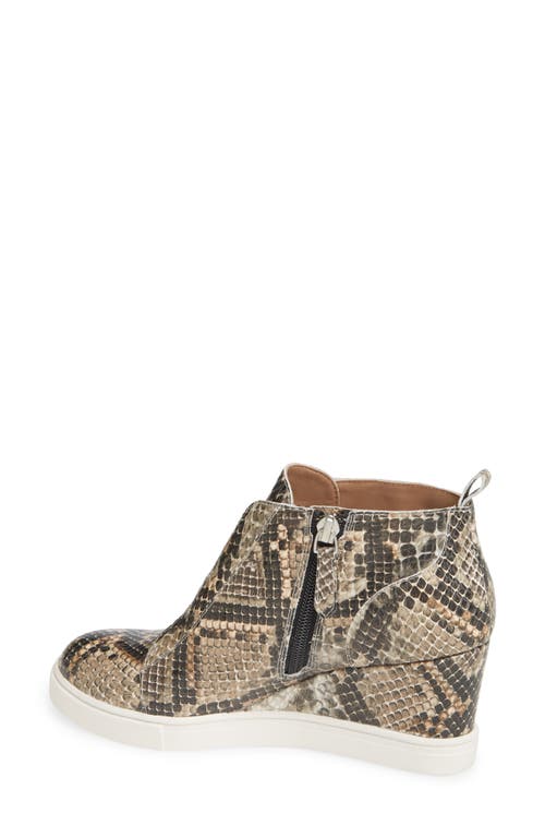 Linea Paolo Felicia Iii Wedge Sneaker In White/black/brown Leather