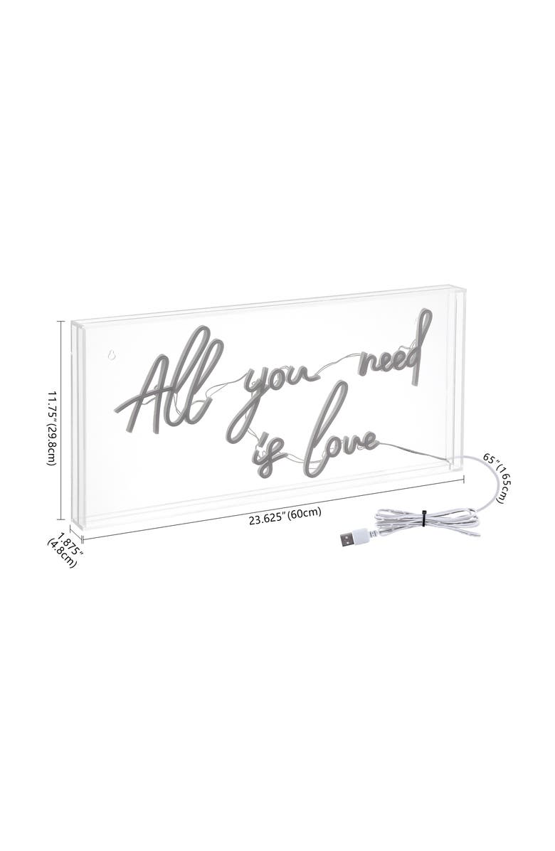 JONATHAN Y All Contemporary Glam Acrylic Box USB Operated LED Neon Light, Main, color, Pink