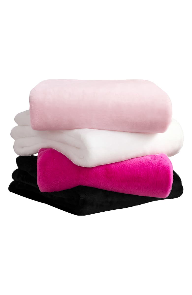 Juicy Couture Plush Throw Blanket, Alternate, color, Black