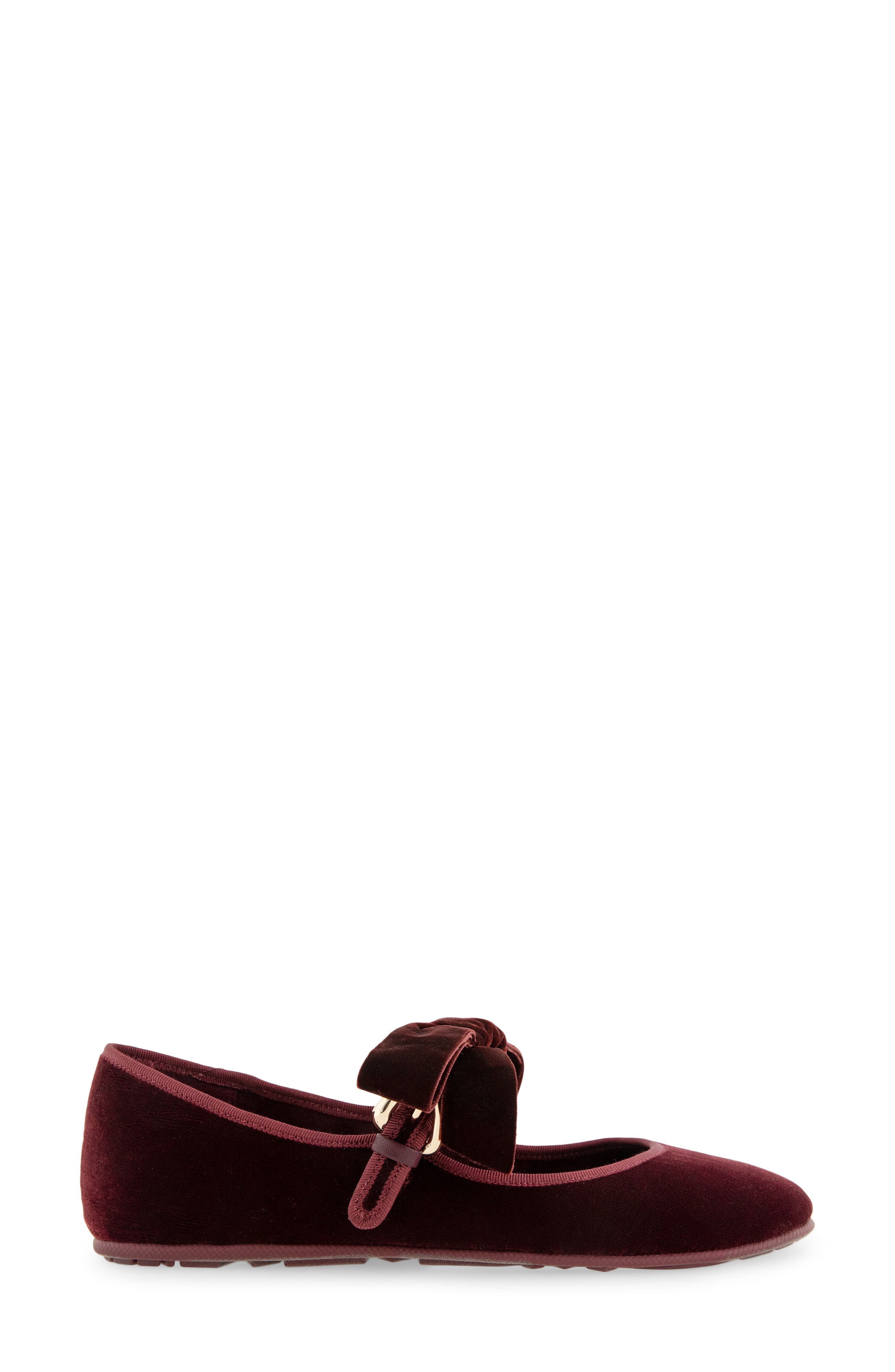Poppy Mary Jane Flat, Alternate, color, BURGUNDY VELVET FABRIC