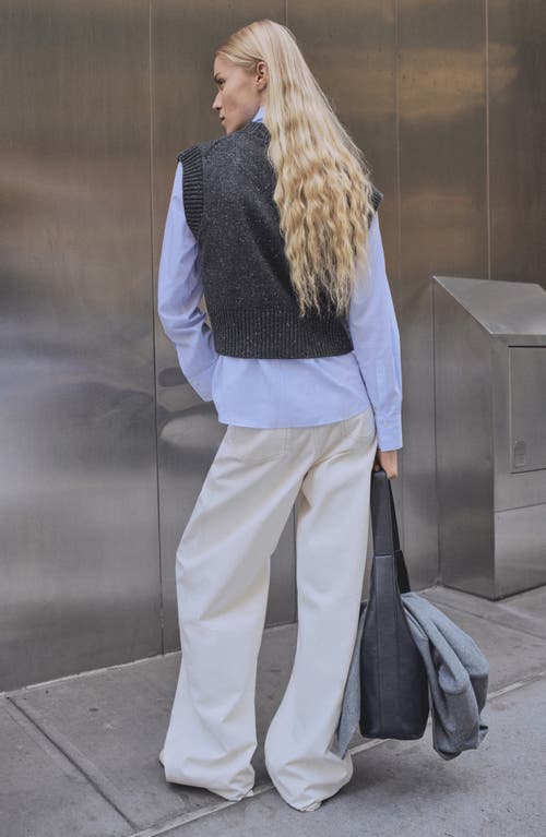 Mango V-neck Knitted Gilet Medium Heather Grey In Medium Heather Grey