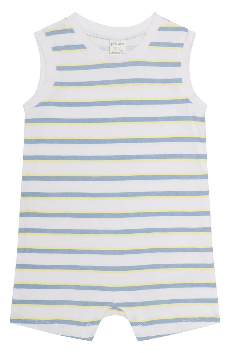 PL Baby by Petit Lem Assorted 3-Pack Safari Rompers, Alternate, color, Light Blue Safari