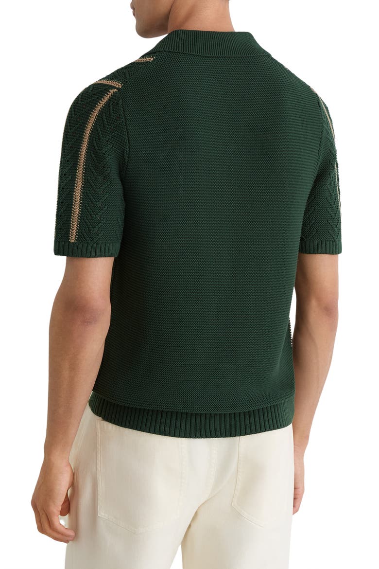 Ellingham Textured Stripe Camp Collar Cardigan, Alternate, color, FOREST GREEN