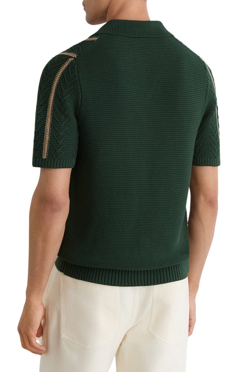 Reiss Ellingham Textured Stripe Camp Collar Cardigan, Alternate, color, 