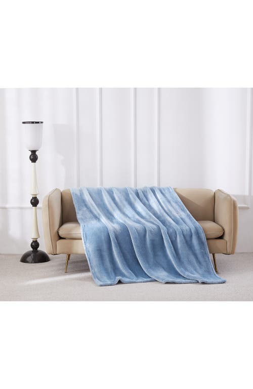 Bcbg Oversize High Pile Fleece Throw Blanket In Blue
