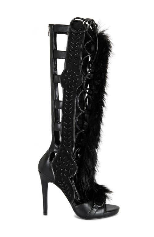 Azalea Wang Shaine Open Toe Boot In Black