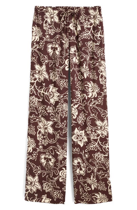 Linen Blend Pull-On Pants