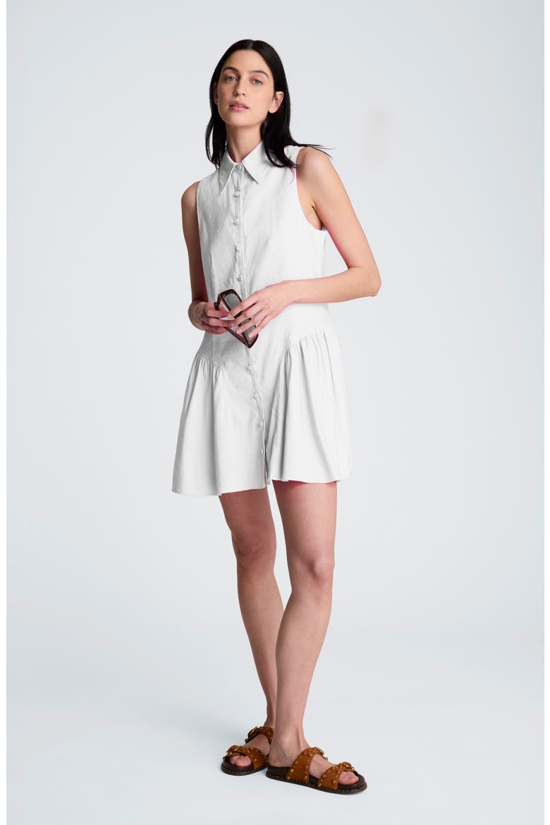 Sleeveless Flared Minidress, Alternate, color, PURE WHITE