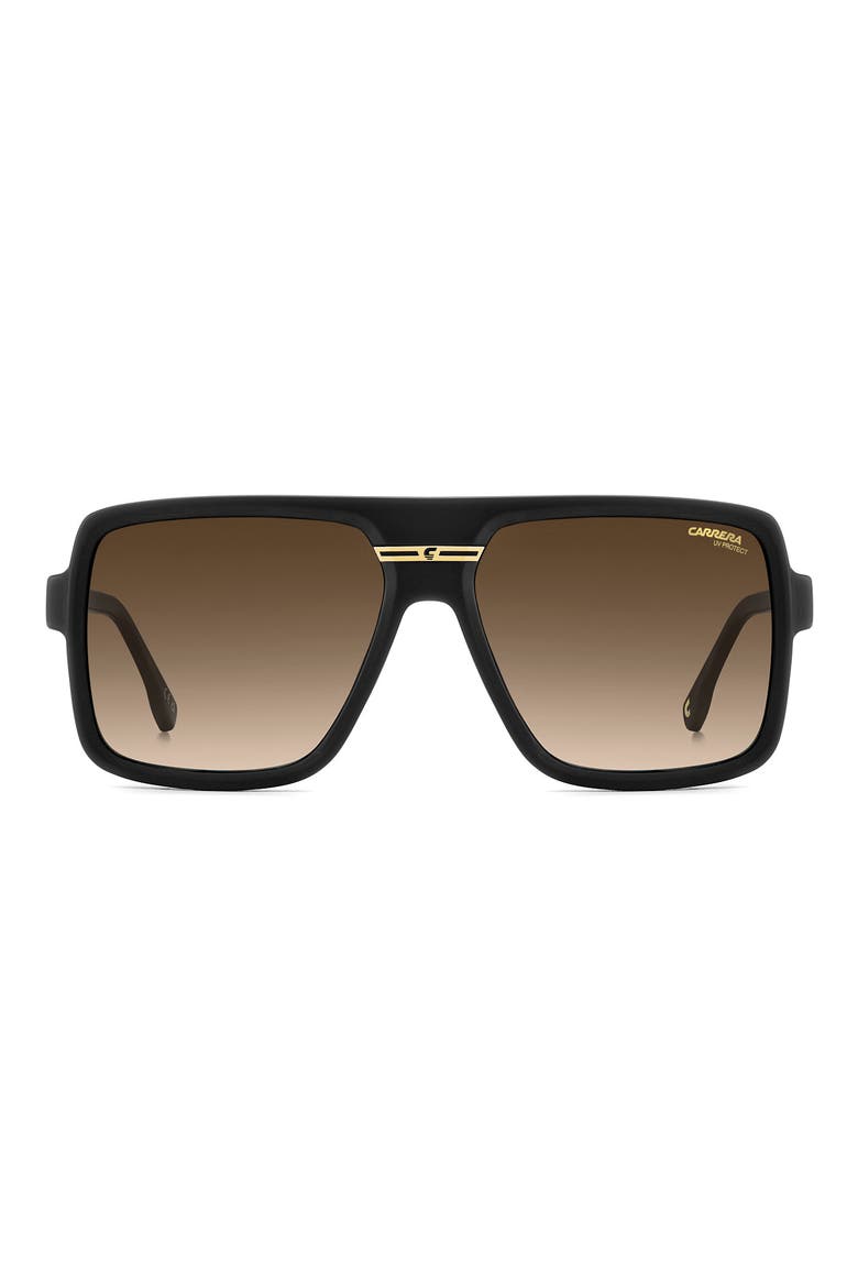 Victory 59mm Gradient Rectangular Flat Top Sunglasses, Main, color, BLACK GOLD/ BLACK BROWN GREEN