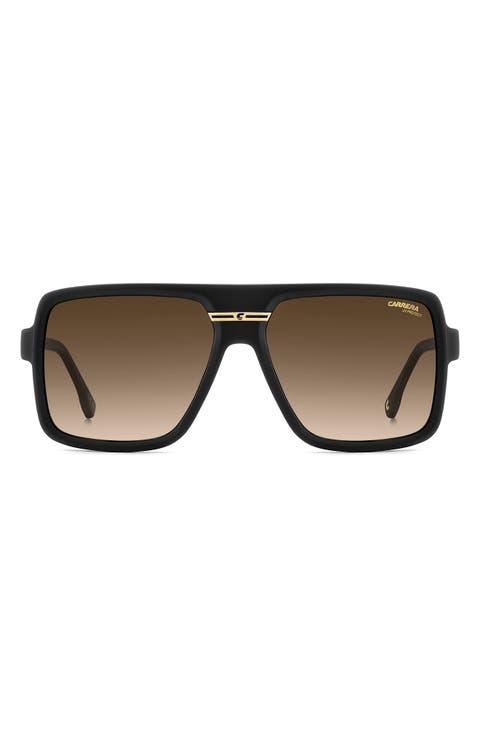 Victory 59mm Gradient Rectangular Flat Top Sunglasses