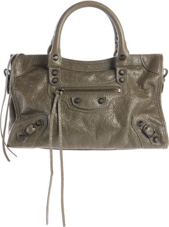 ◆春カラー◆【BALENCIAGA】Small Le City レザーバッグ ホワイト の ウィメンズ Le City バッグ スモール スニーカー