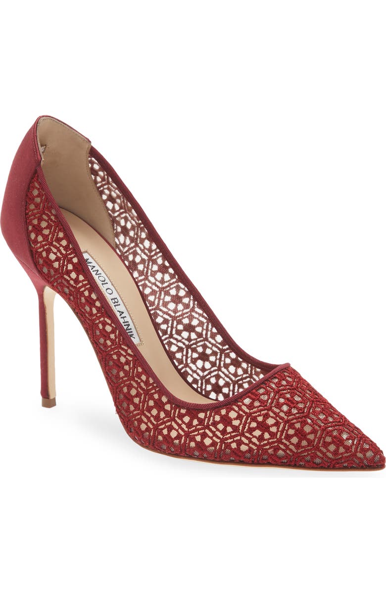 Manolo Blahnik BB Pointed Toe Lace Pump, Main, color,