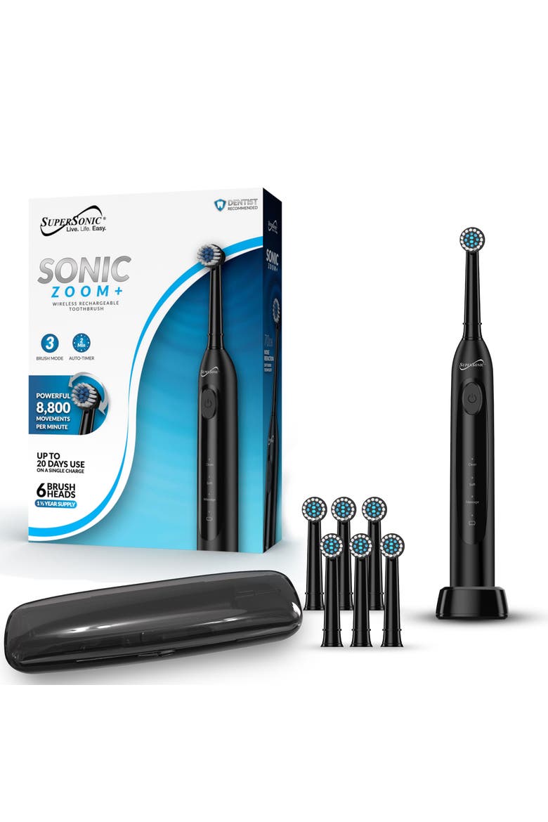 Sonic Zoom+ Wireless Rechargeable Toothbrush in Black, Alternate, color, Black
