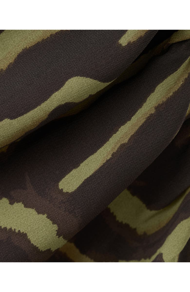 MANGO Printed One-Shoulder Midi Dress, Alternate, color, Green