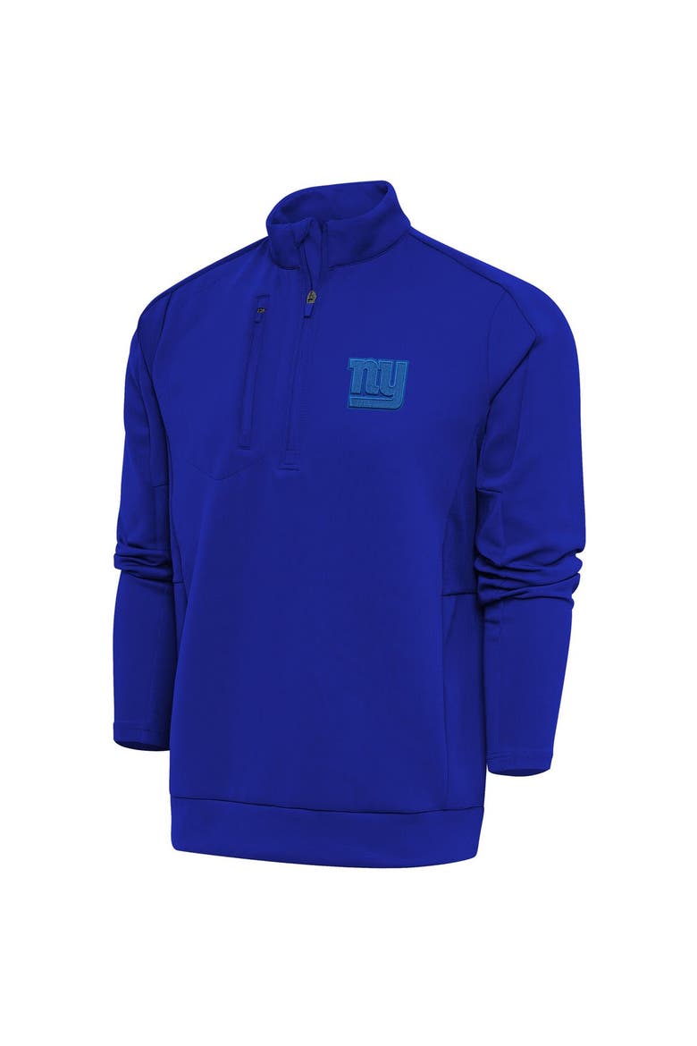 Men's Antigua Royal New York Giants Tonal Logo Big & Tall Generation Quarter-Zip Pullover Top, Main, color, Royal