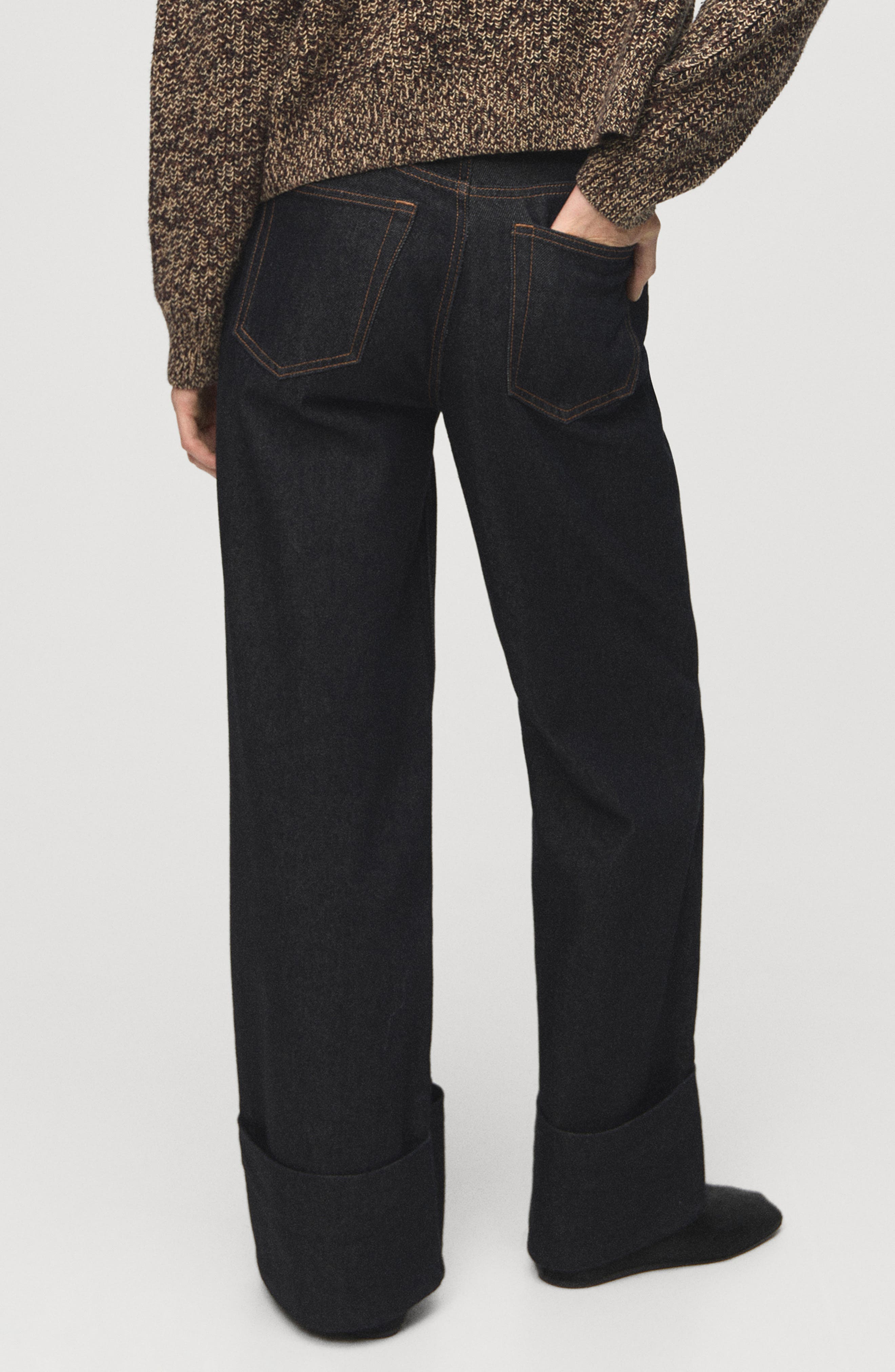Rolled Hem Straight Leg Jeans - image 2