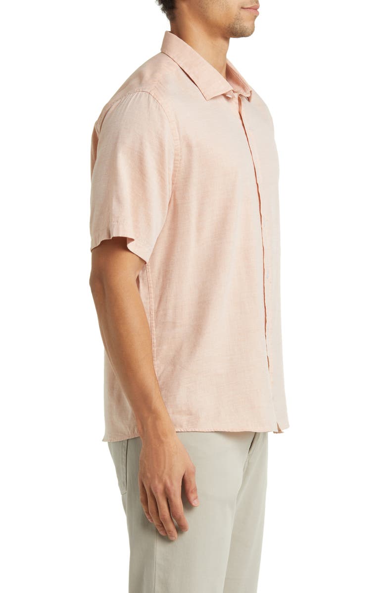 Robert Barakett Mount Eden Short Sleeve Button-Up Shirt, Alternate, color, Salmon
