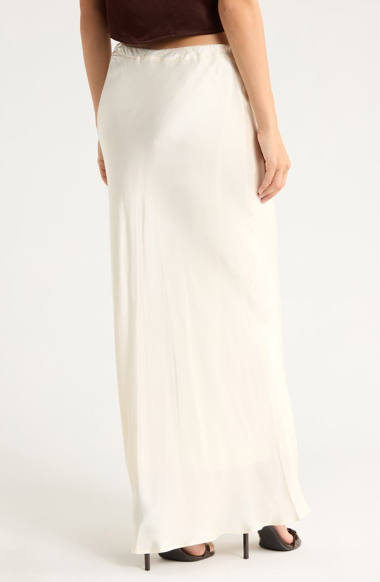 WAYF Drawstring Satin Skirt, Alternate, color, Cream