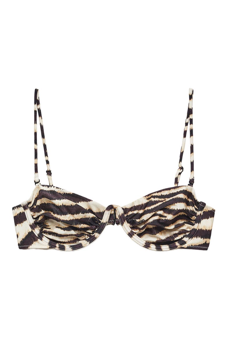 Animal Print Underwire Bikini Top, Main, color, BLACK