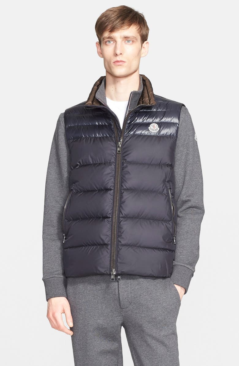 Moncler 'Dupres' Two-Tone Quilted Down Vest, Main, color, 