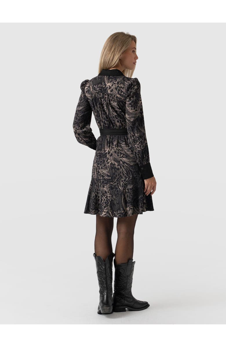 Saint + Sofia Lori Fit & Flare Dress, Alternate, color, Spot Feather