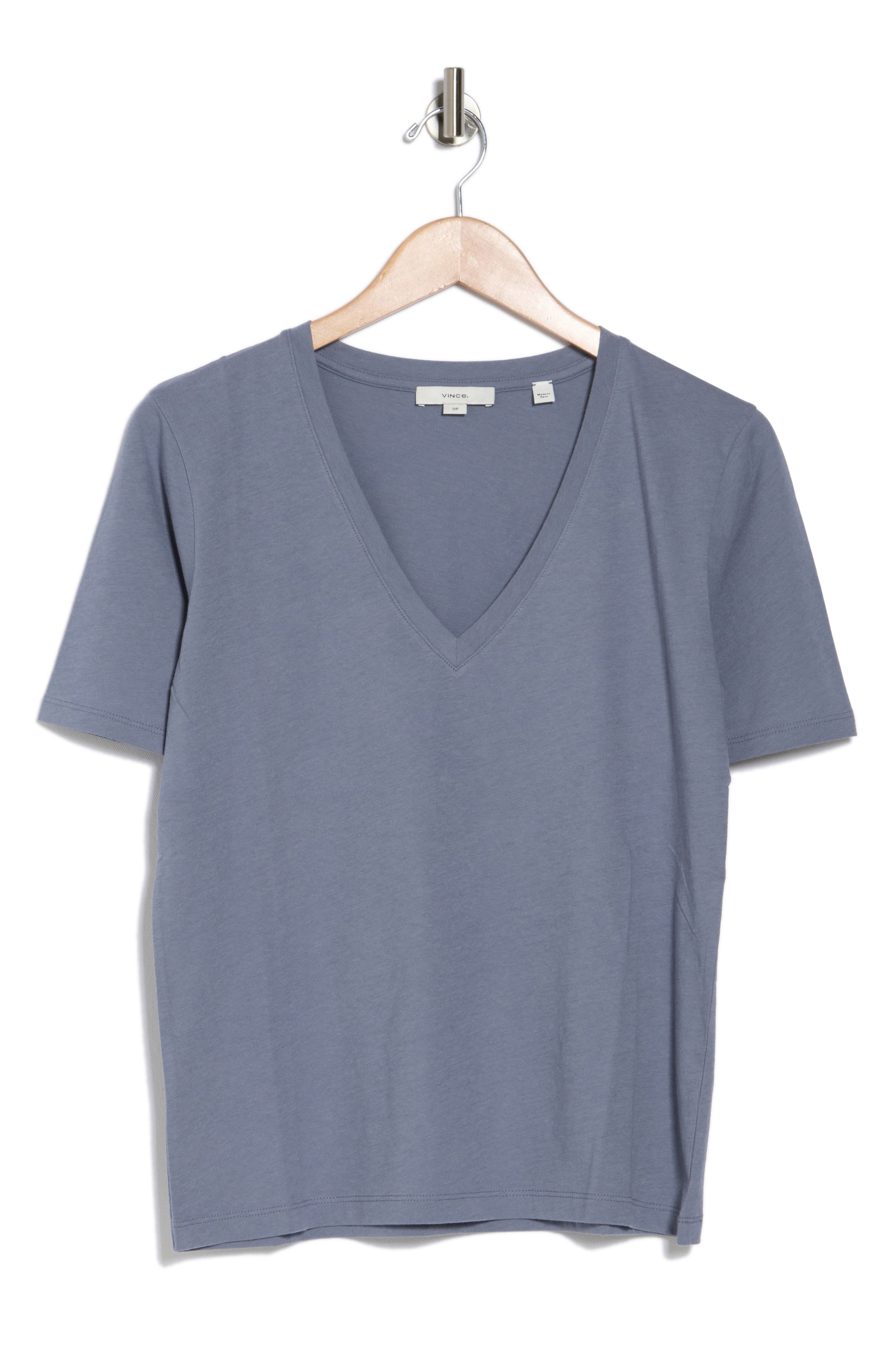 V-Neck Elbow Sleeve T-Shirt