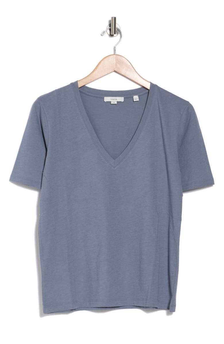 Vince V-Neck Elbow Sleeve T-Shirt, Alternate, color, Iris Water