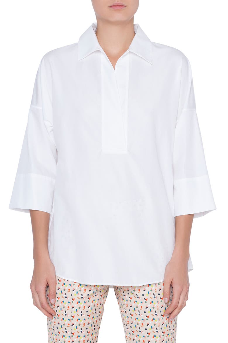 Cotton Poplin Tunic, Main, color, WHITE