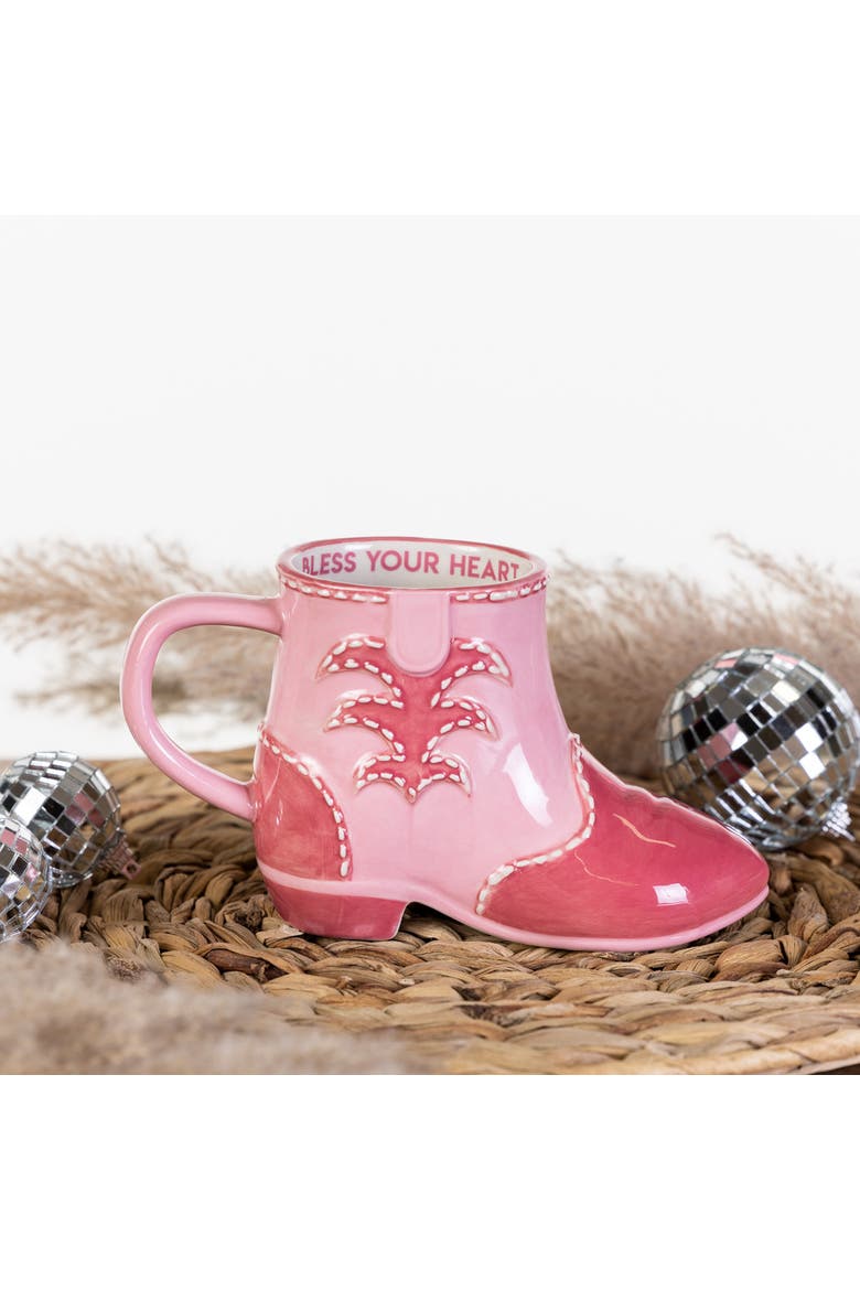 Bless Your Heart Boot Mug Ceramic Pink 11.5 oz, Alternate, color, Pink