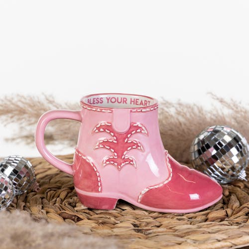 Totalee Gift Bless Your Heart Boot Mug Ceramic Pink 11.5 oz In Pink