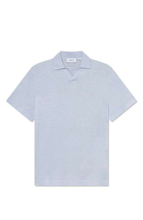 Les Deux Emmanuel Linen & Cotton Polo Sweater In Xenon Blue