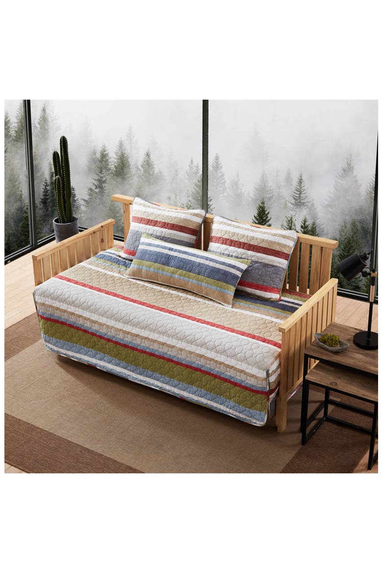 Salmon Ladder Twin Daybed Quilt & Sham Set, Alternate, color, NAVY MULTI