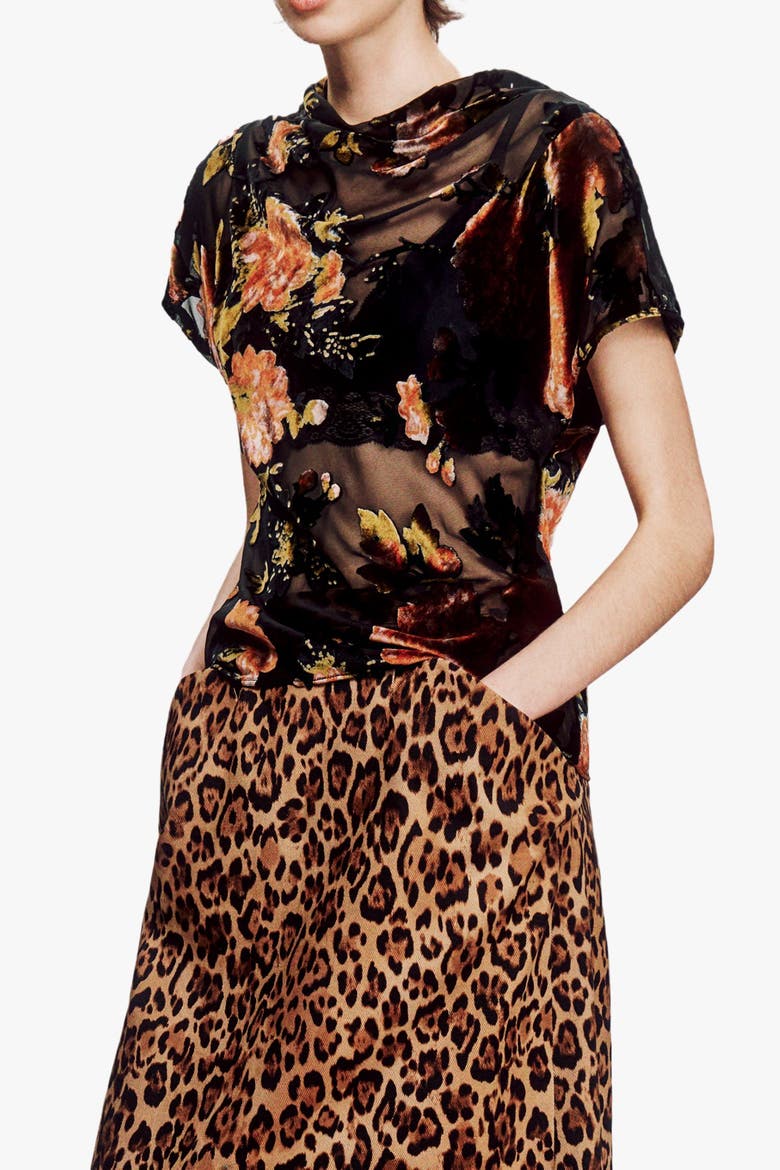 Folia Devore Top, Alternate, color, RUSSET MULTI