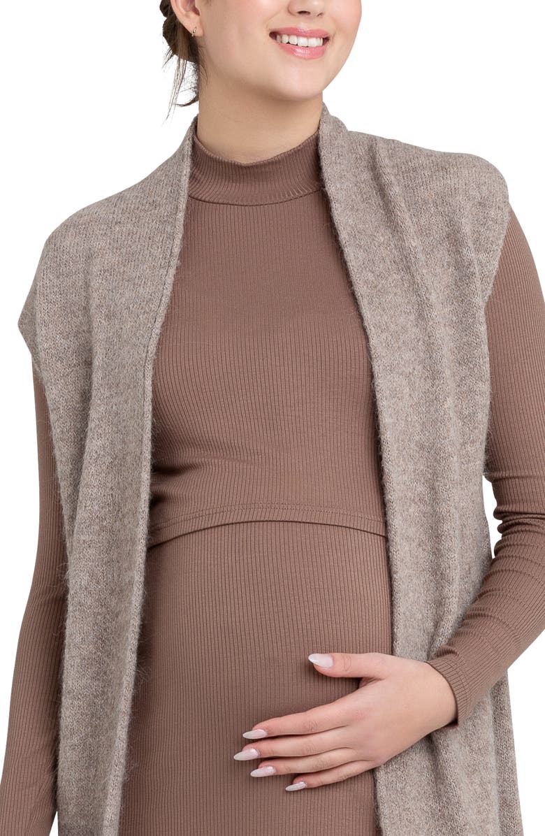 Ripe Maternity Heathered Relaxed Fit Maternity/Nursing Vest, Alternate, color, 