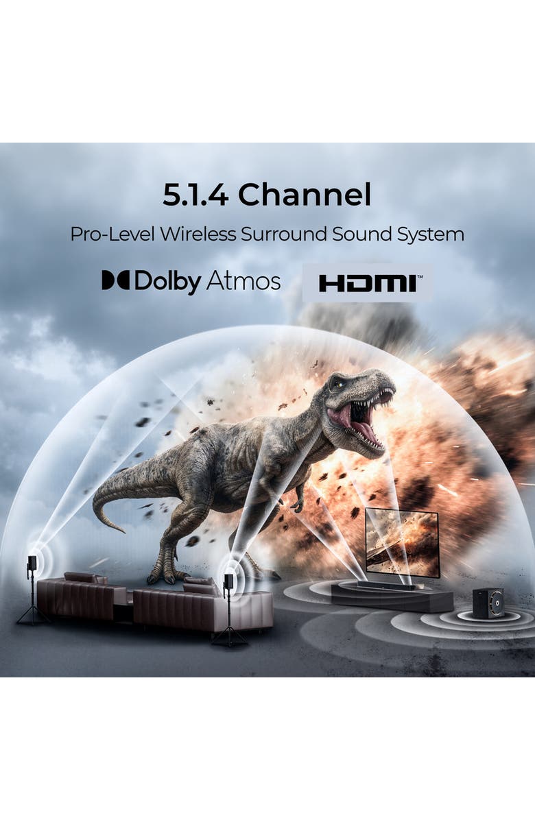 Ultimea Skywave Series, 5.1.4ch Sound Bar with Dolby Atmos, Alternate, color, Black