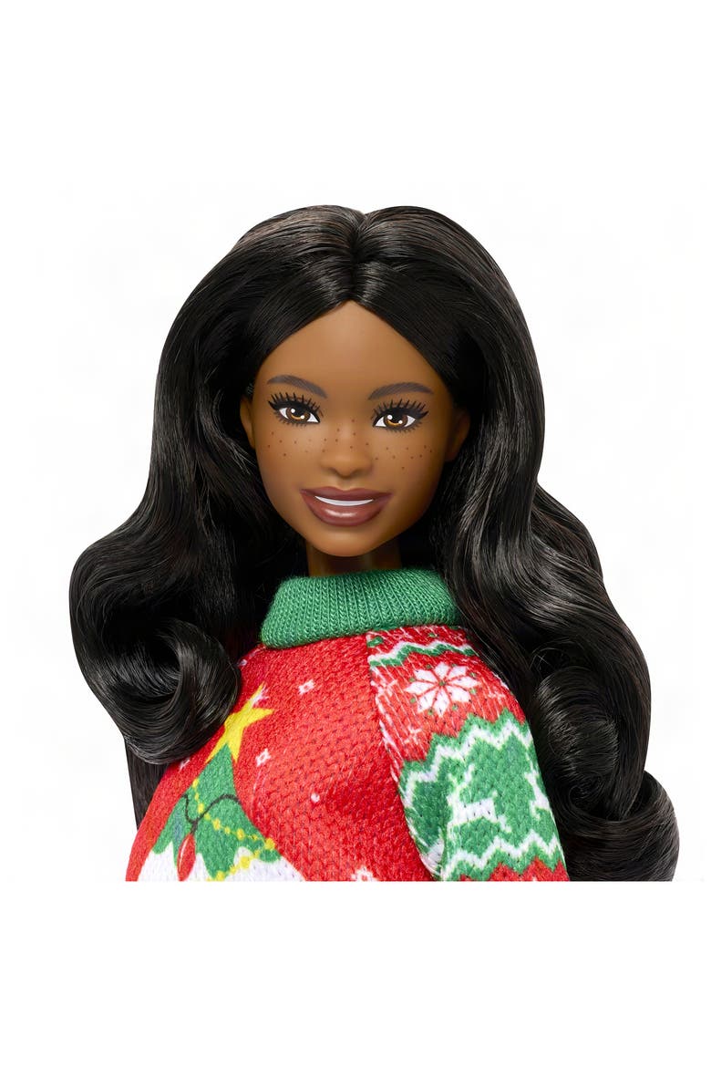 Kids' Holiday Sweater Doll, Alternate, color, BRUNETTE