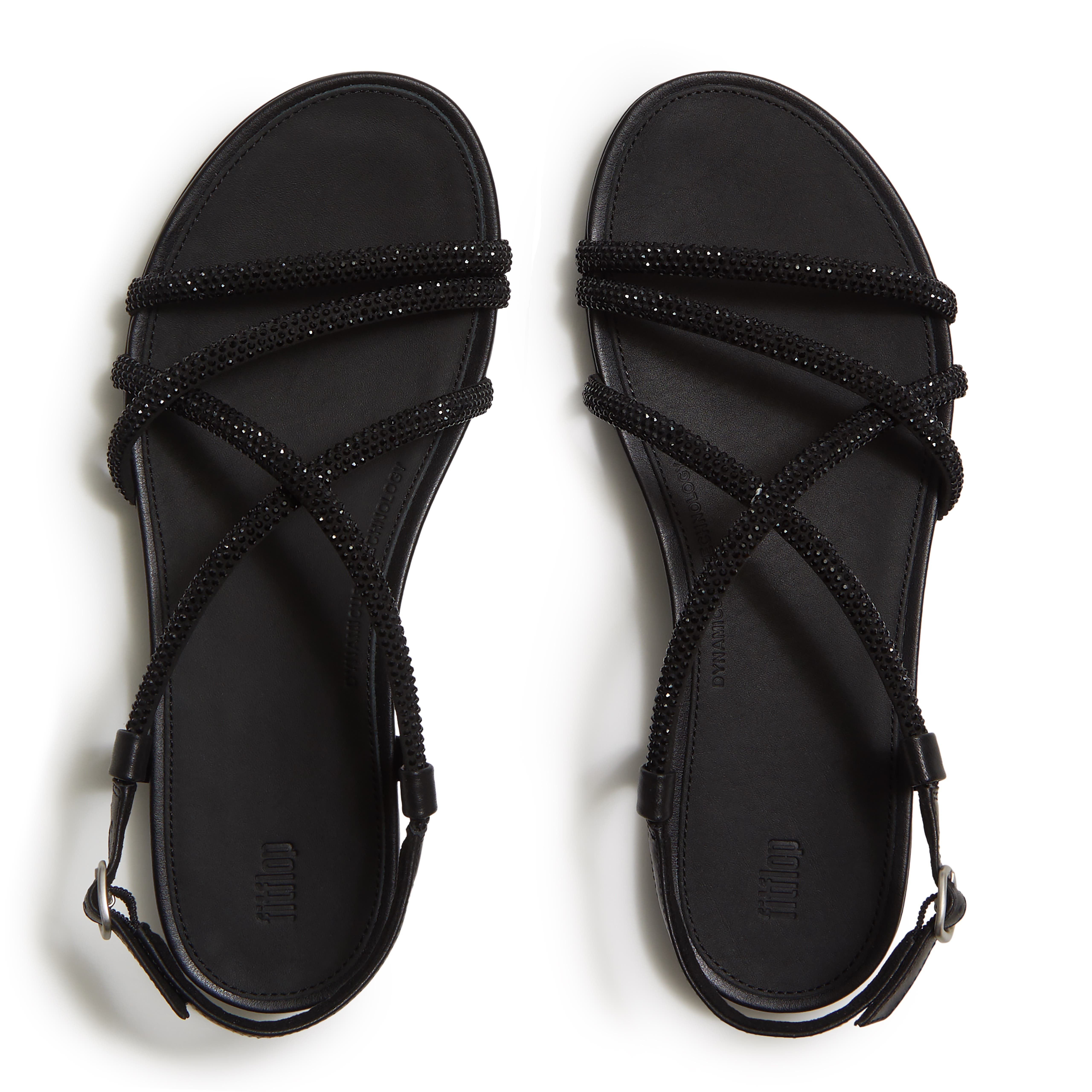 FitFlop Gracie Crystal Strappy Sandal, Alternate, color, All Black