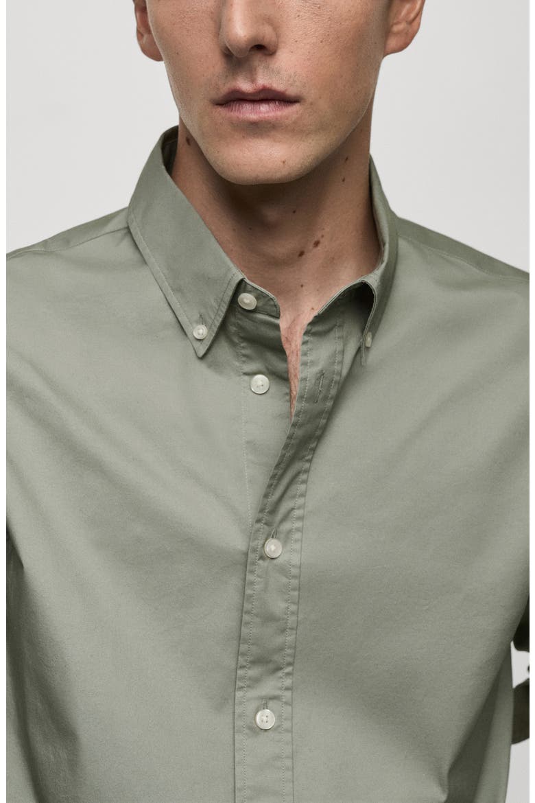 Regular Fit Stretch Cotton Button-Down Shirt, Alternate, color, KHAKI GREEN