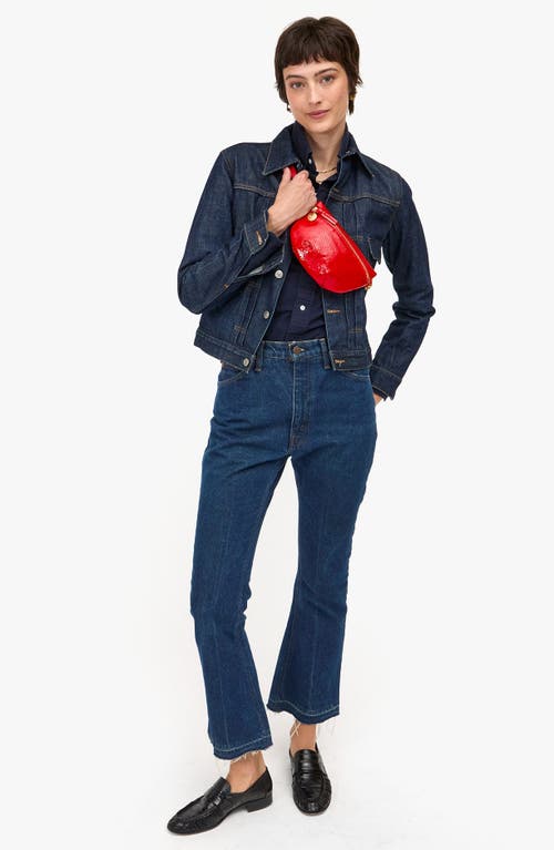 Clare V . Petite Patent Leather Belt Bag In Red
