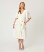 Unique Vintage 1940s Velvet Flutter Sleeve Swing Dress