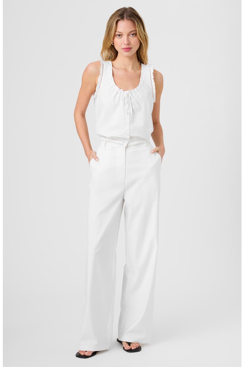 Wide Leg Twill Pants, Alternate, color, SUMMER WHITE