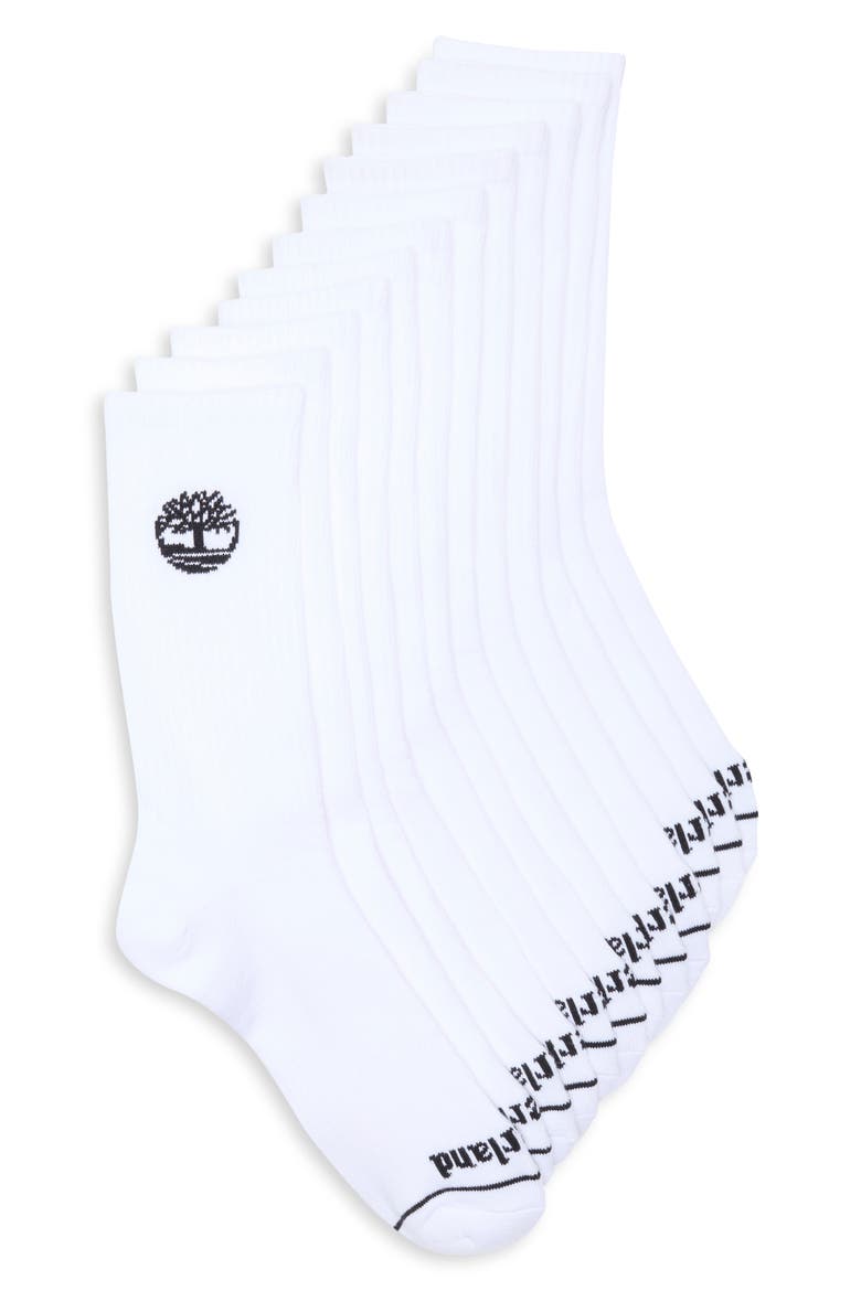 6-Pack Crew Length Socks, Main, color, WHITE