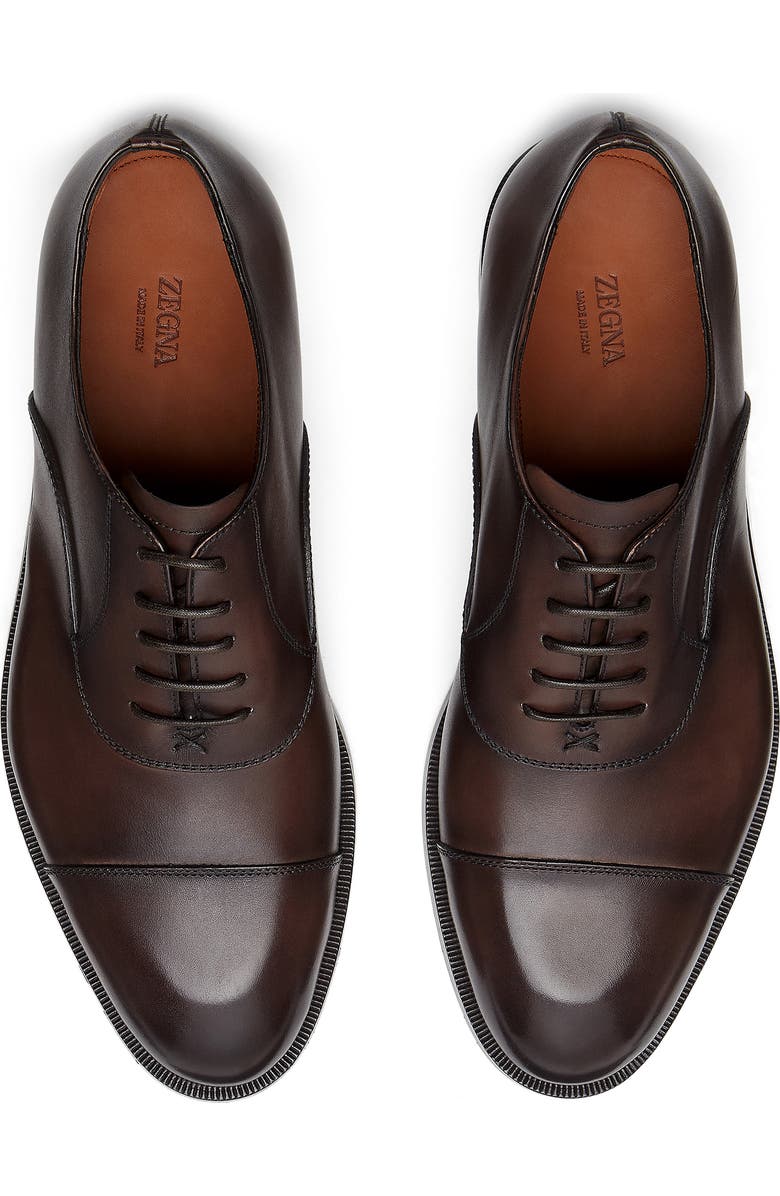 ZEGNA Torino Cap Toe Oxford, Alternate, color, Dark Brown